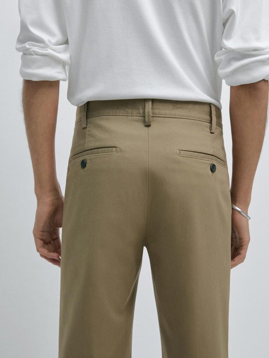 Slim fit textured trousers