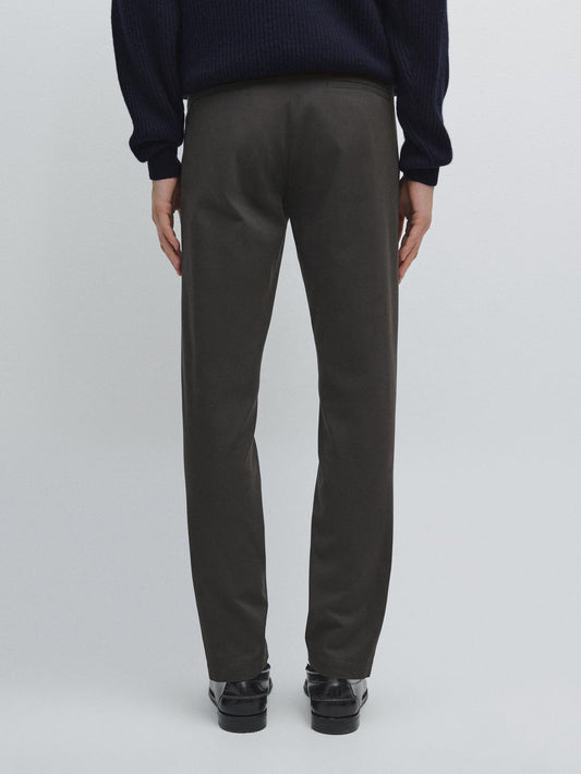 Slim fit twill trousers