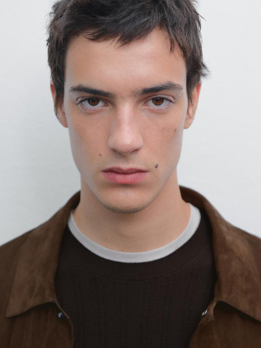 Lightweight suede leather overshirt