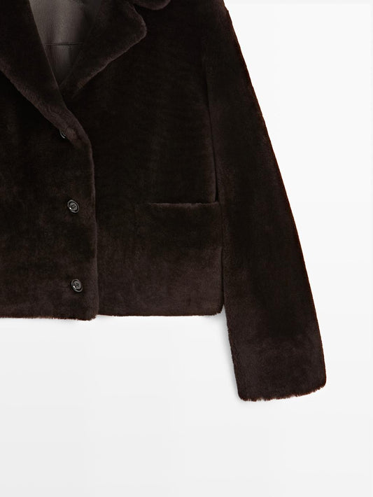 Short mouton jacket with fur