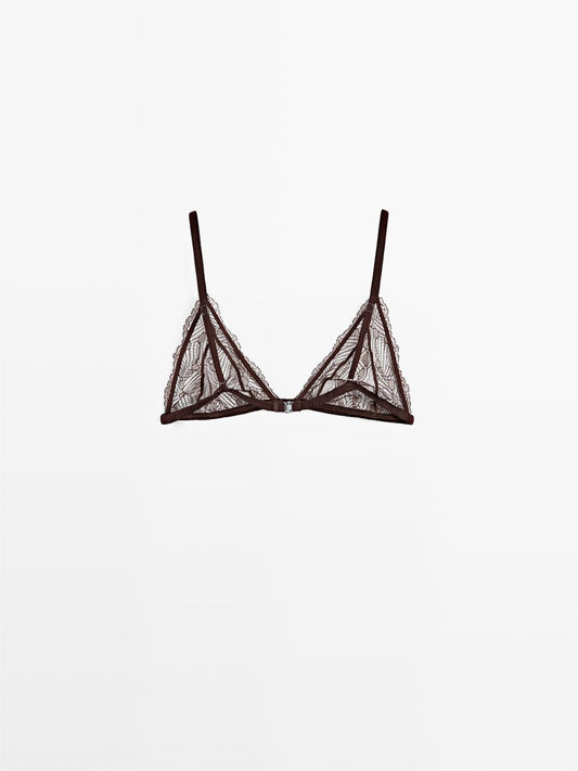 Lace triangle bralette