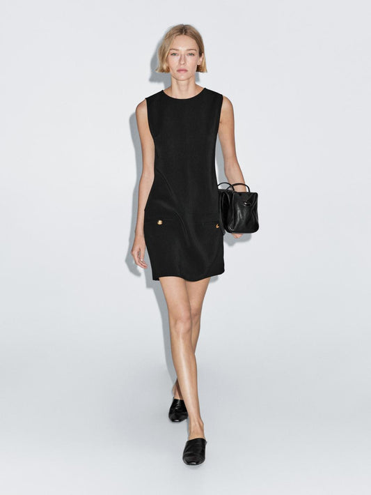 Short dress with button details