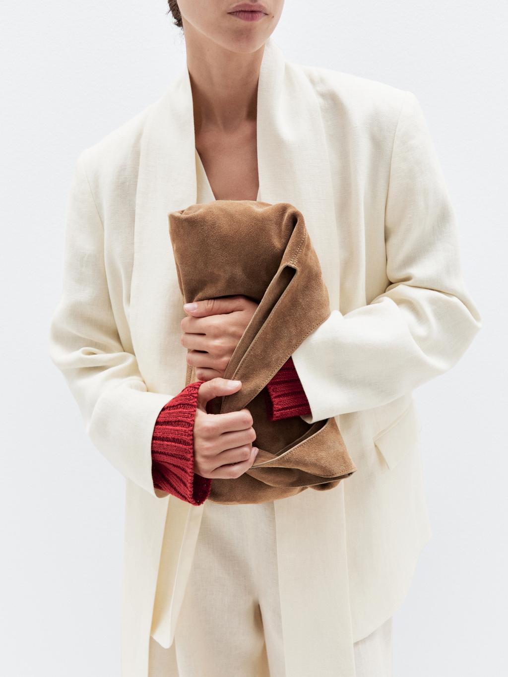 Medium split leather lady bag