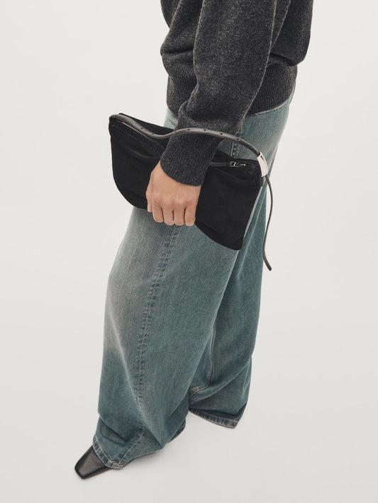 Small split suede leather bag