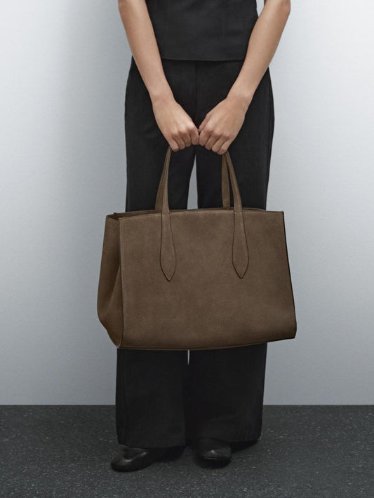 Split leather maxi MD ICON tote bag