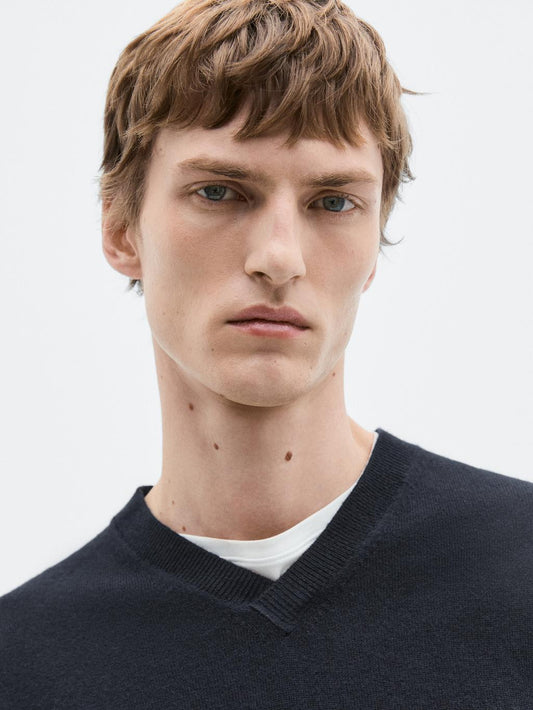 Wool and cashmere knit V-neck sweater - LIMITED