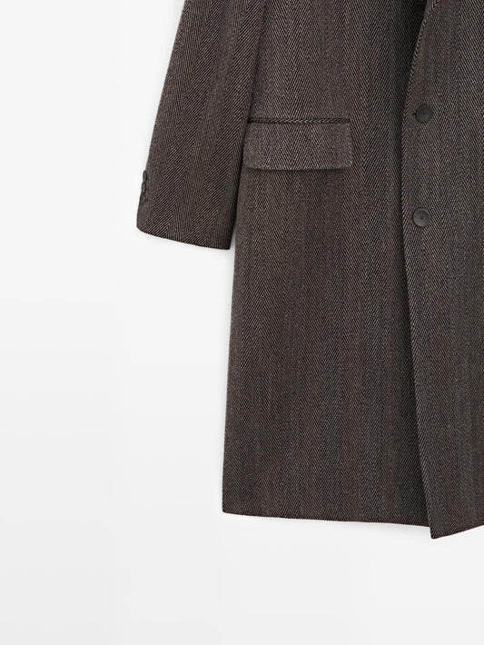 Long herringbone coat - LIMITED